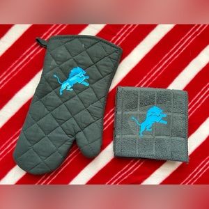 Lions Kitchen Oven Mitt Set